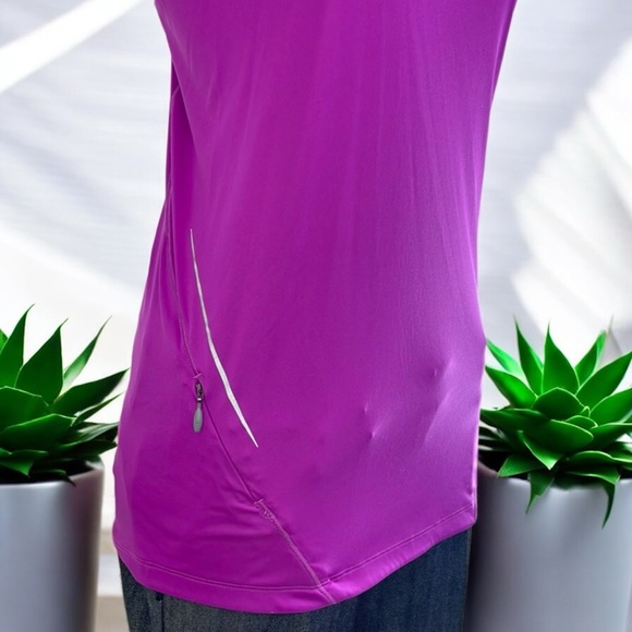 adidas Sequencials Dark Pink Fitted Tank with Side Zip Pocket - Picture 5 of 16